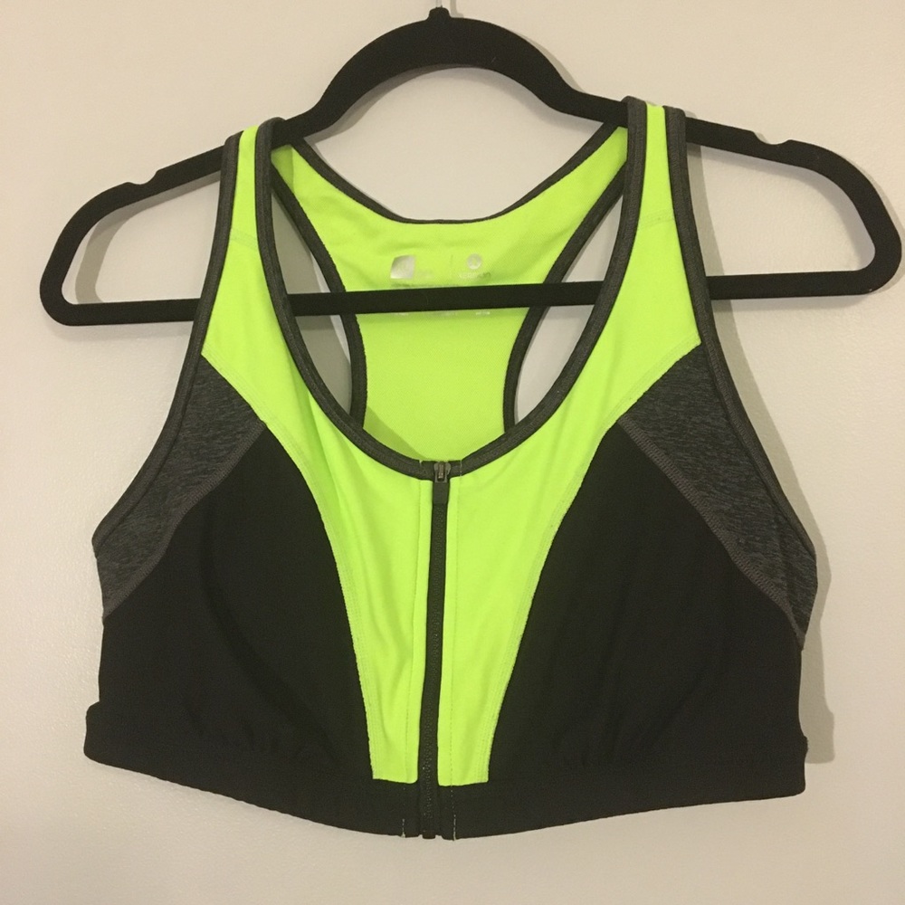Zip-Front Sports Bra with Removable Pads